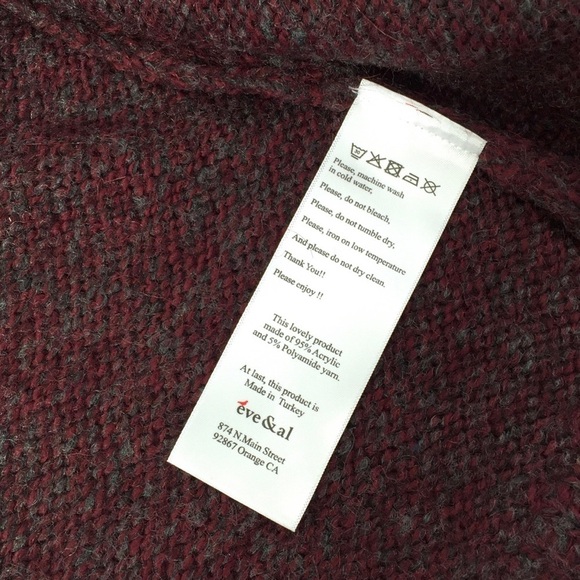 Eve & Al Red + Black Open Sweater M - Picture 4 of 5